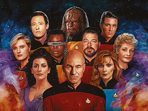 Star Trek The Next Generation – Impresión sobre Lienzo del 50 Aniversario, Multicolor (60 x 80 cm)